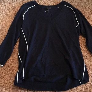j. crew navy v neck sweater